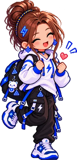 Tiny cheers with a heart in pixel art